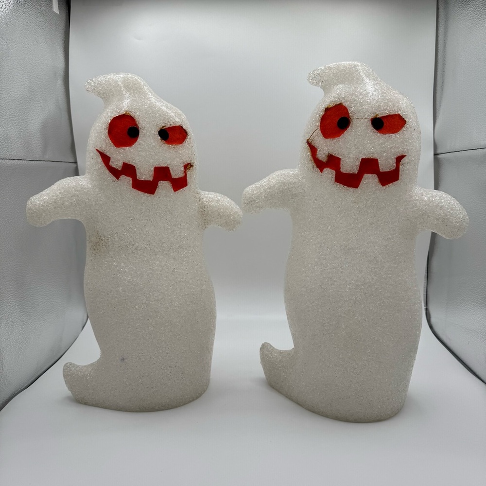 Two Melted Plastic Popcorn Light-Up Ghost Figurines 16” Halloween Decor Target - Picture 4 of 13